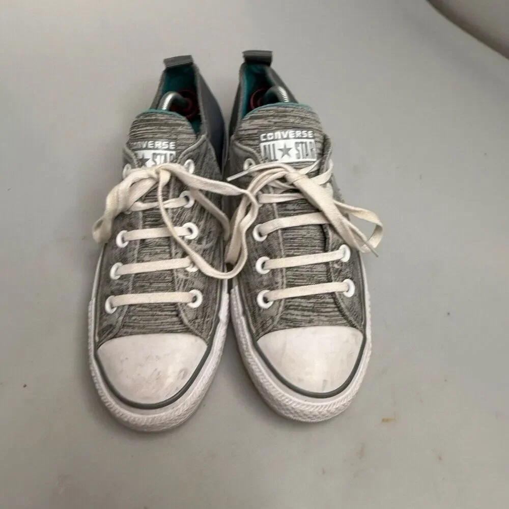 Converse All Star Low Top Gray Teal Padded Tongue Sneakers 553277C US 7 EU 37.5